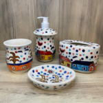 Village Charm Ceramic Bathroom Accessory Set