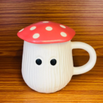 Whimsy Mushroom Ceramic Mug with Lid